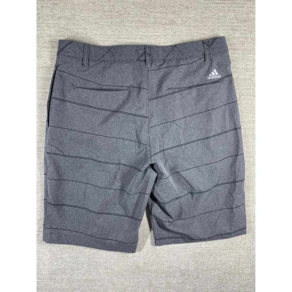 Adidas FJ9868 Ultimate365 Striped Golf Shorts Mens 32 Gray Heathered Stretch